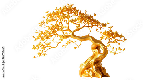 Golden Bonsai Tree Symbol of Resilience, Patience, and Growth