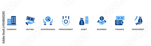 Capital expenditure banner web icon illustration concept with icon of company, buying, maintenance, improvement, asset, business, finance, investment