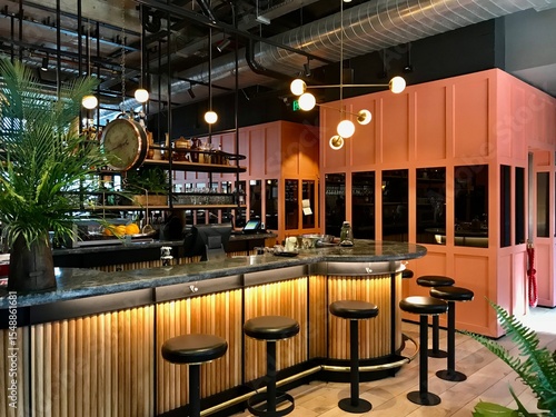 Trendy Pink Interior Bar Cafe Restaurant Design