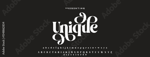 Luxury serif font in modern style. Elegant wedding alphabet letters font and number. Typography Luxury classic lettering serif fonts decorative vintage retro logo