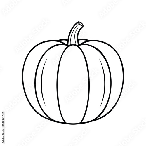 Pumpkin Outline Icon Vector Doodle