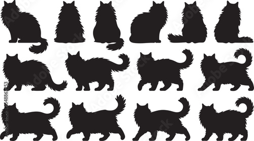 Elegant Cat Silhouette Collection Vector Art for Creative Projects and More