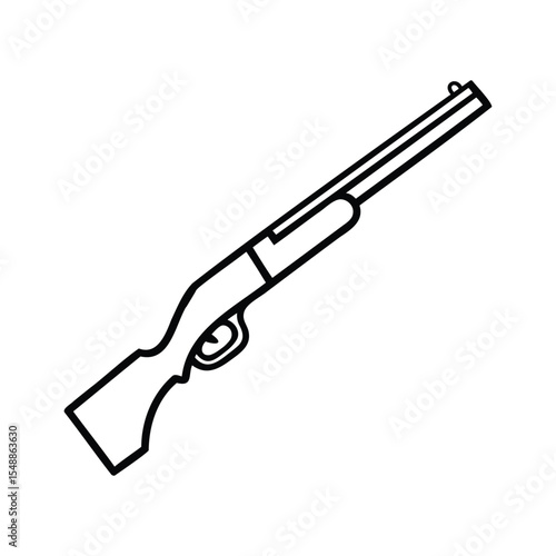 Shotgun Rifle Outline Icon Doodle