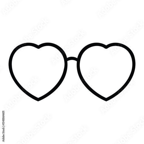 Heart Shaped Glasses Outline Doodle