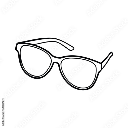Eyeglasses Outline Vector Doodle