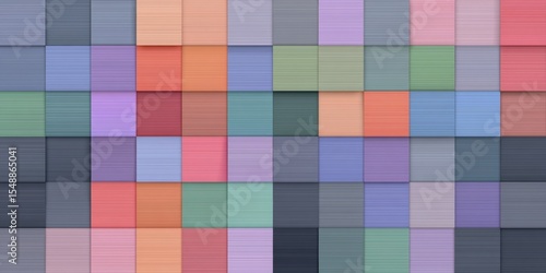 Colorful abstract geometric pattern with vibrant square tiles