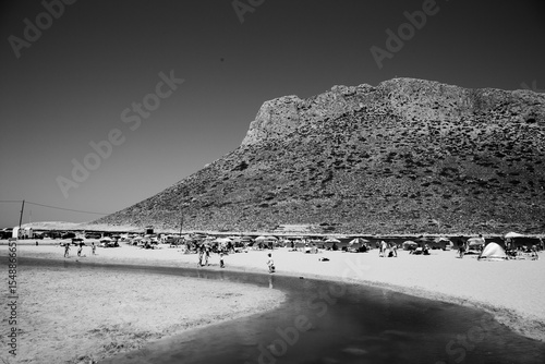 Montagna di Stavros, Creta — paesaggio in bianco e nero