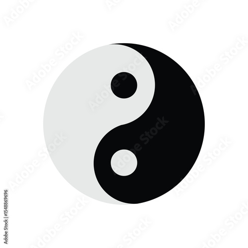 Classic Yin Yang icon symbol of balance and harmony. Vector set of black and white yin and yang symbols. Vector illustration
