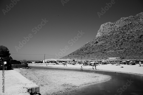 Montagna di Stavros, Creta — paesaggio in bianco e nero