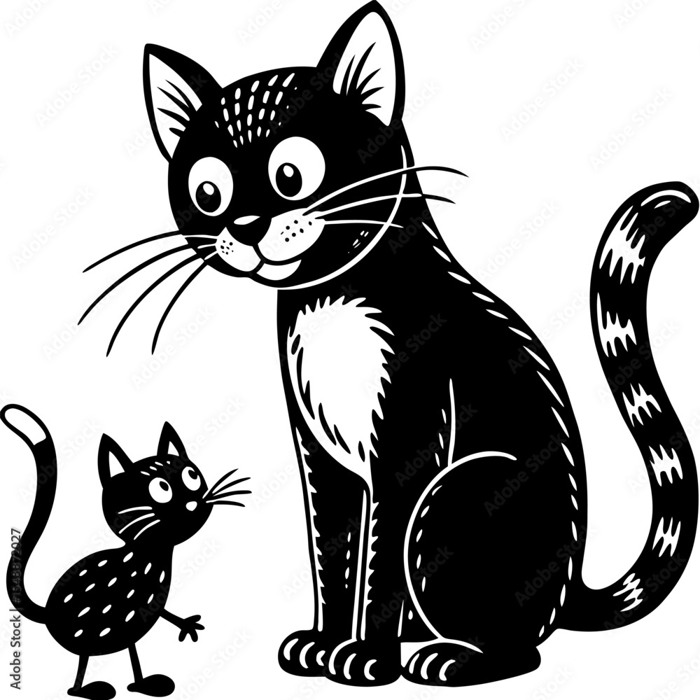 Obraz premium black and white cats