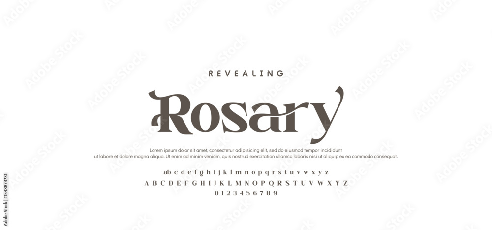 Elegant alphabet letters font logo classic minimal fashion designs. Typography modern sans fonts and number for logo brand. vector illustration Elegant alphabet letters font logo classic minimal fashion designs. Typography modern sans fonts and number for logo brand. vector illustration