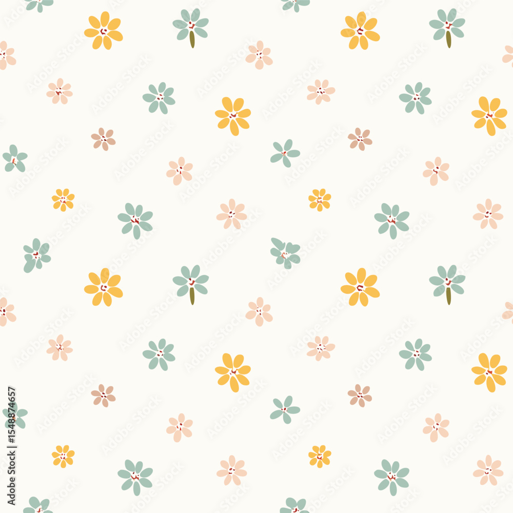 Pattern Flowers Hand Draw Vector Pattern Flowers Hand Draw Vector