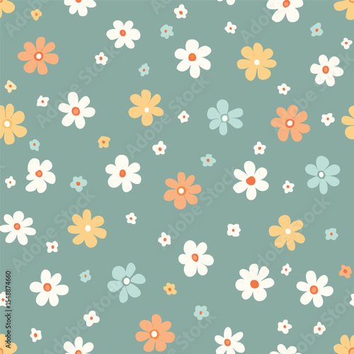 Pattern Flowers Hand Draw Vector