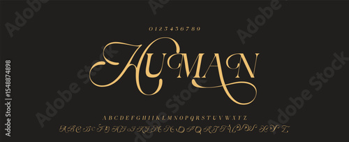 Elegant alphabet letters font logo classic minimal fashion designs. Typography modern sans fonts and number for logo brand. vector illustration