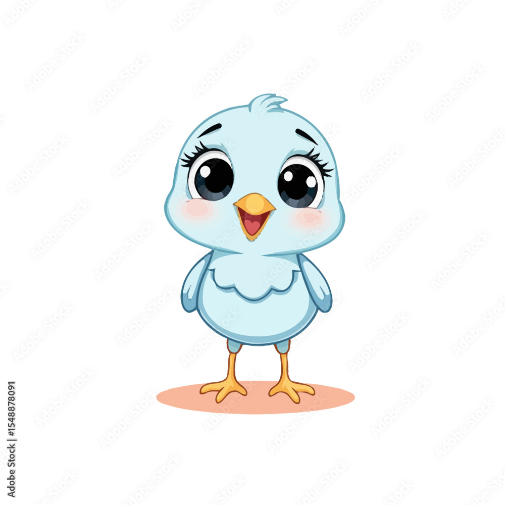 Fototapeta premium Cute baby bird cartoon illustration isolated on white background