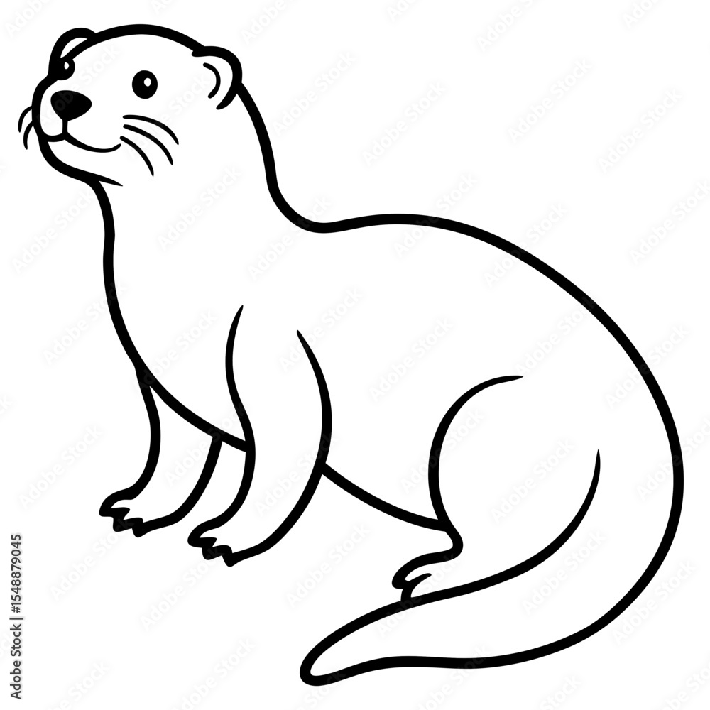 Clean Otter Vector Drawing Clean Otter Vector Drawing