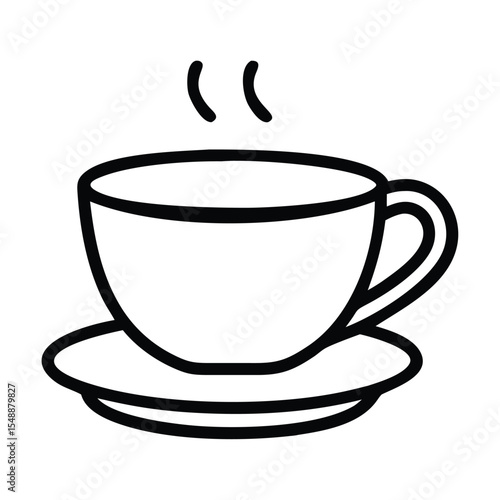 Coffee black and white vector illustration Premium 