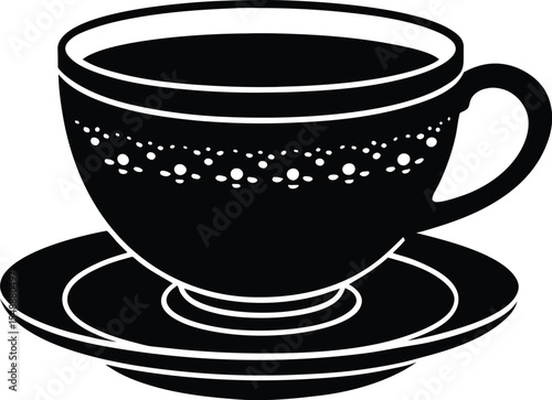Coffee black and white vector illustration Premium 