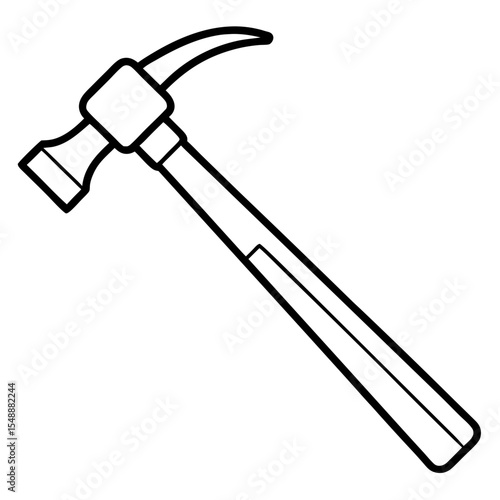 Construction Hammer Minimal Line Art