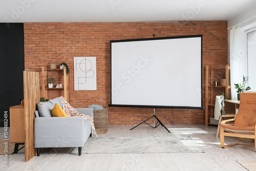 Interior of room with blank...