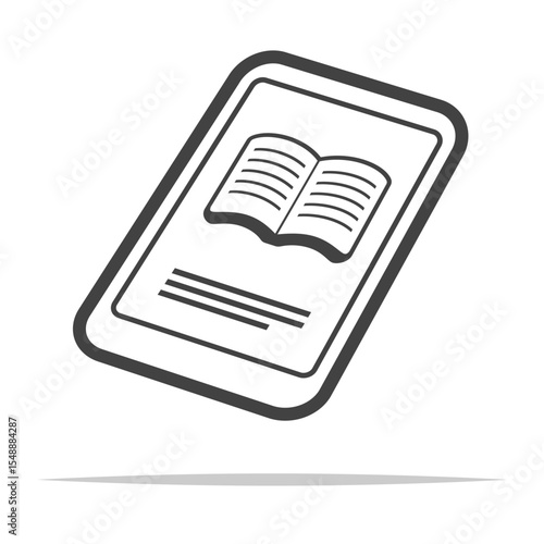 Ebook reader device outline icon transparent vector isolated