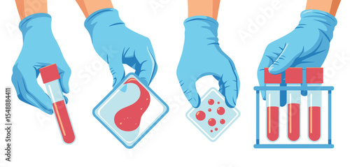 Blood sample testing procedure in medical lab