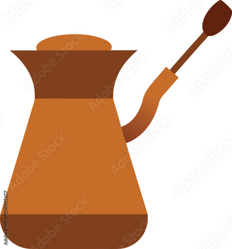 Turk for coffee in doodle style Vector illustration Isolated coffee pot in line style Logo for a coffee shop Premium Vector
