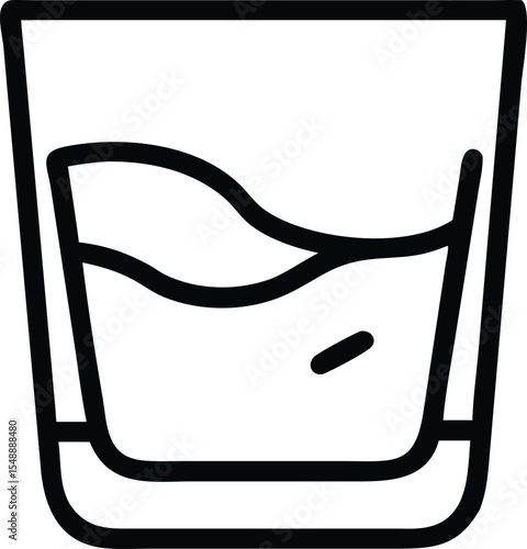 Whiskey glass icon Outline whiskey glass vector icon for