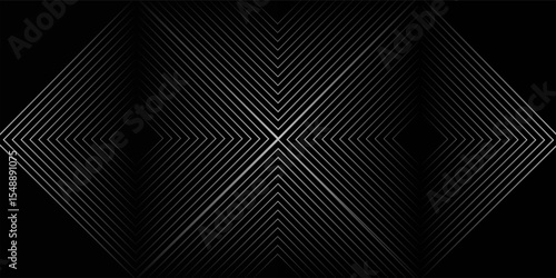 Black dynamic arrow line background. Elegant dark linear abstract wallpaper. Luxury stripe gradient texture. Grey direction lines backdrop for flyer, banner, poster, cover,
