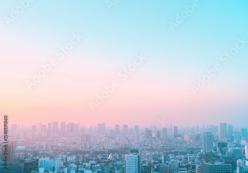 Wallpaper Mural Pastel cityscape panorama Torontodigital.ca