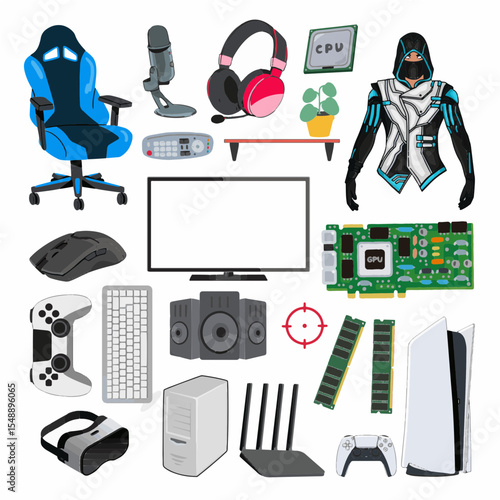 Sticker design themed techno setup