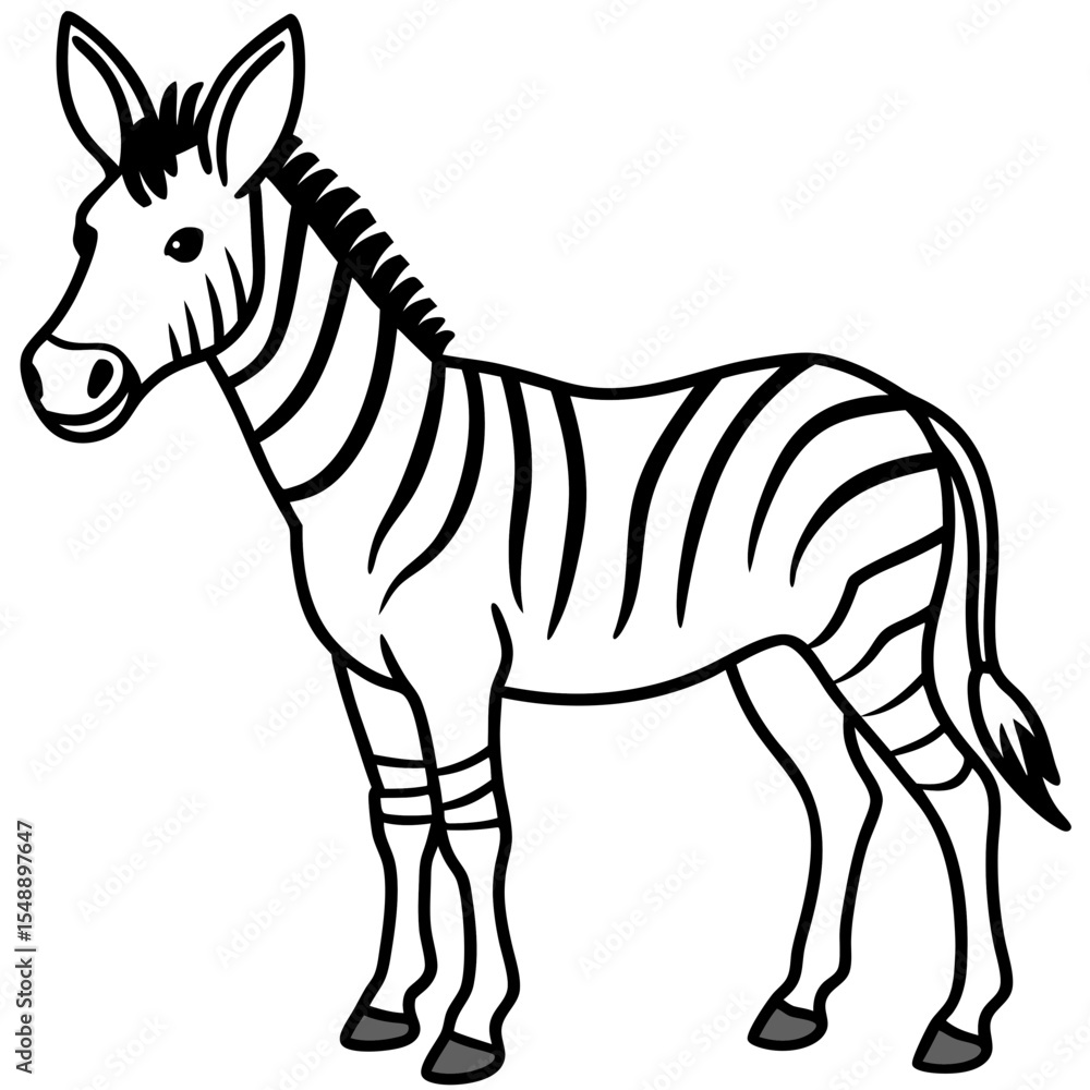 Fototapeta premium Hybrid Animal Zonkey Line Sketch