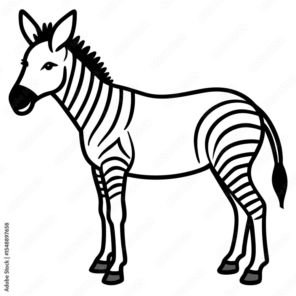 Fototapeta premium Hybrid Animal Zonkey Line Sketch