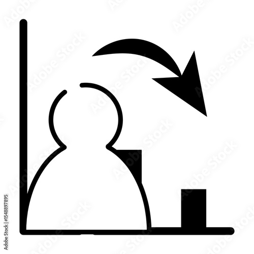 Person with Downward Arrow Icon