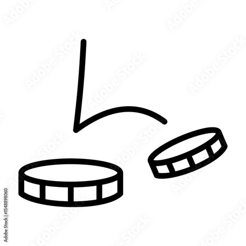 Rolling Coins with Motion Icon Illustration