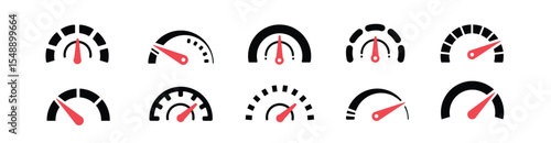 speedometer set, tachometer indicator mark. maximum performance concept.