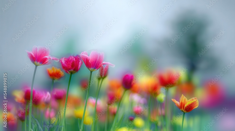 Colorful flowers in a field, a vibrant display of nature. Colorful flowers in a field, a vibrant display of nature.