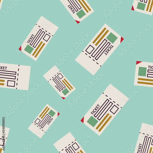 Travel Ticket seamless pattern background for packaging and decoration. Travel concept.
