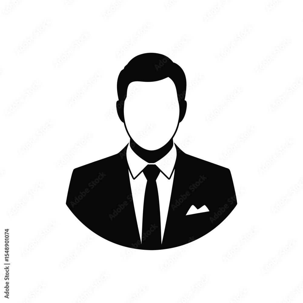 Black and White Icon of a Man in a Suit Simple Minimalist Businessman Avatar Profile Picture Generic Faceless Male Figure in Formal Wear Black and White Icon of a Man in a Suit Simple Minimalist Businessman Avatar Profile Picture Generic Faceless Male Figure in Formal Wear