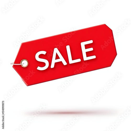 3D illustration of sale discount tag for shopping promotion
