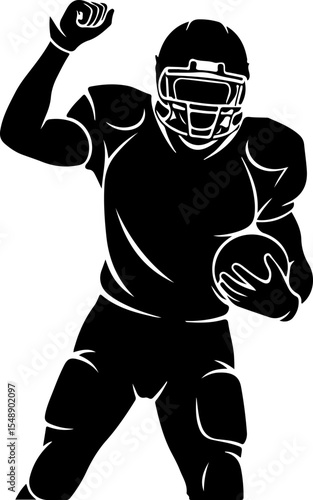 Excited Football Player Celebrating a Touchdown