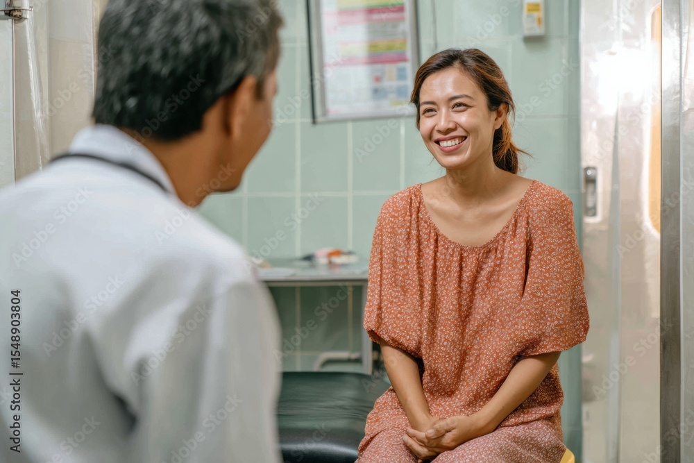 Obraz premium Patient and doctor talking at a medical check