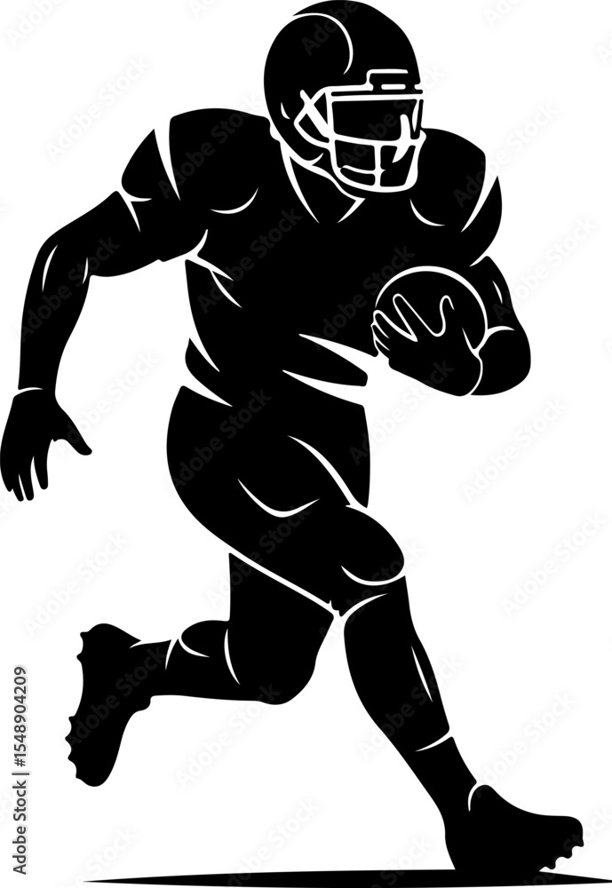 Obraz premium Dynamic Silhouette of a Football Player in Action