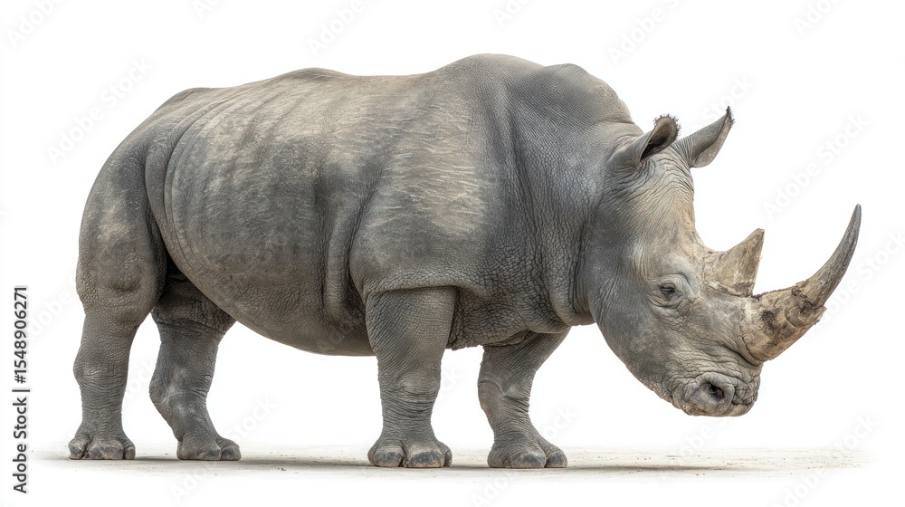 Obraz premium White rhinoceros, side profile