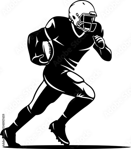 Dynamic Silhouette of a Football Player in Action