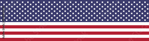 Flag of the United States. America banner flag. US flag long banner digital vector illustration.