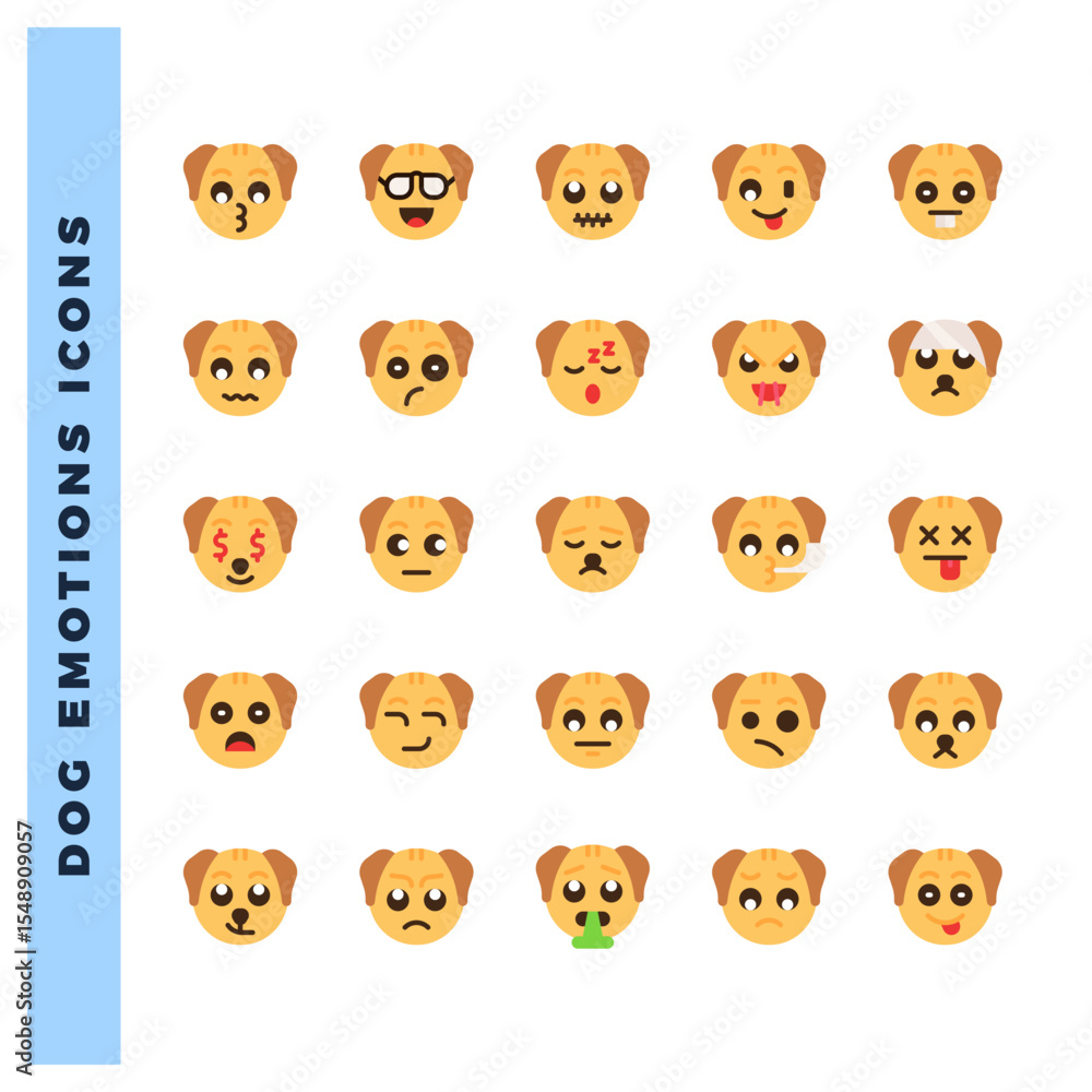 25 Dog Emoticon Flat icon pack. vector illustration. 25 Dog Emoticon Flat icon pack. vector illustration.
