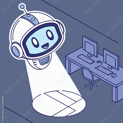 AI digital assistant floating hologram