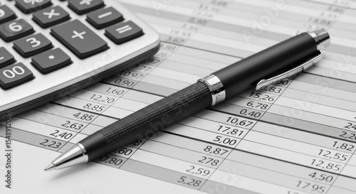 Accounting finance calculator pen spreadsheet business analysis financial data sheet