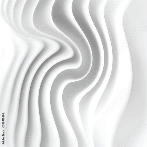 Wavy lines white abstract pattern. Crumpled paper texture. Vector illustration	